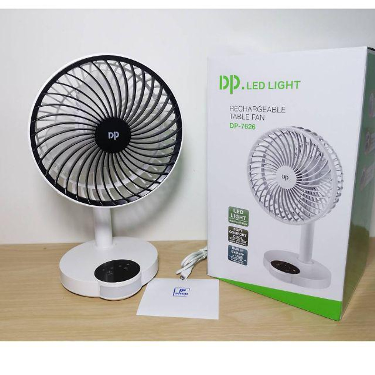 Quạt sạc tích điện DP-7626 cao cấp