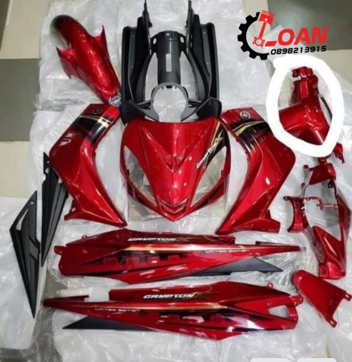 Dàn áo exciter 135 2010 màu đỏ đen 12 món nhựa màu zin _loan racing shop