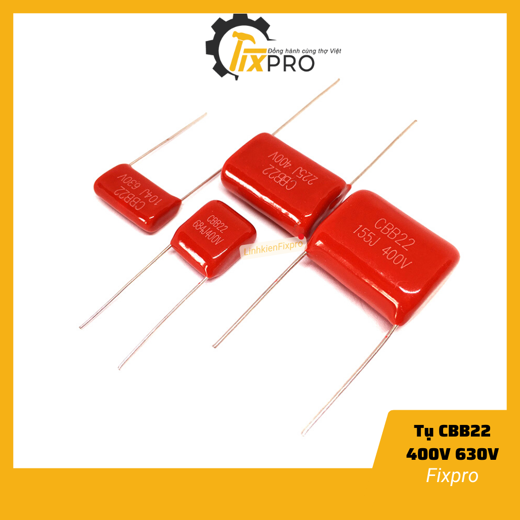 (  5 chiếc )  Tụ CBB 155J 400V 1.5uF 20mm chất lượng tốt - Fixpro