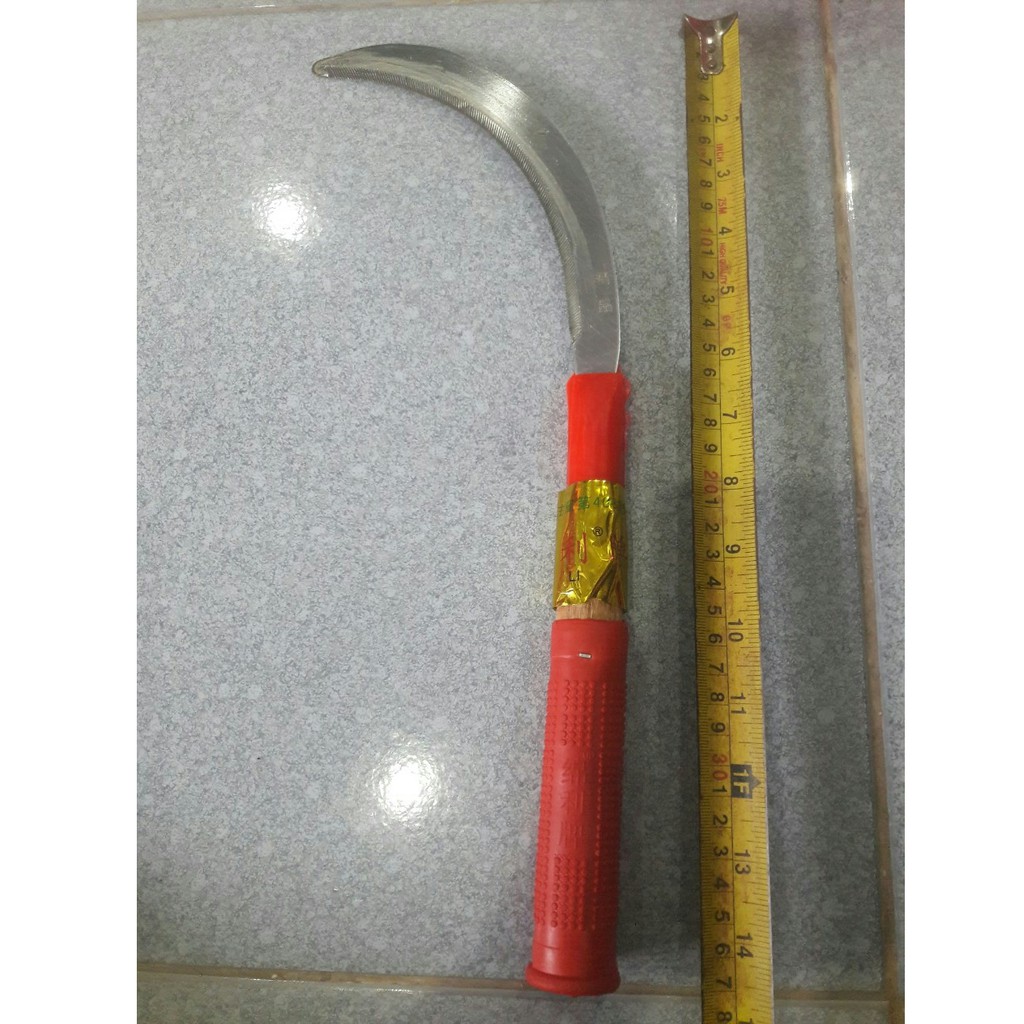 Lưỡi liềm cắt cành cán nhựa cắt trên cao, lưỡi hái trái, cắt cỏ dài 37cm vật tư nông nghiệp cao cấp