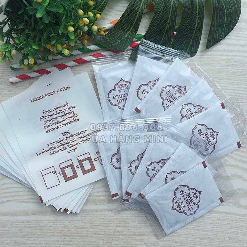 【FREESHIP】 Combo 10 Miếng Dán Thải Độc Chân Thái Lan Lanna Foot Patch