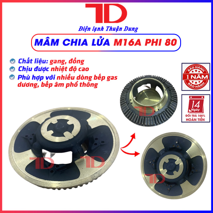 Mâm chia lửa, đầu đốt, sen chia lửa bếp gas, chén đồng - Điện Lạnh Thuận Dung
