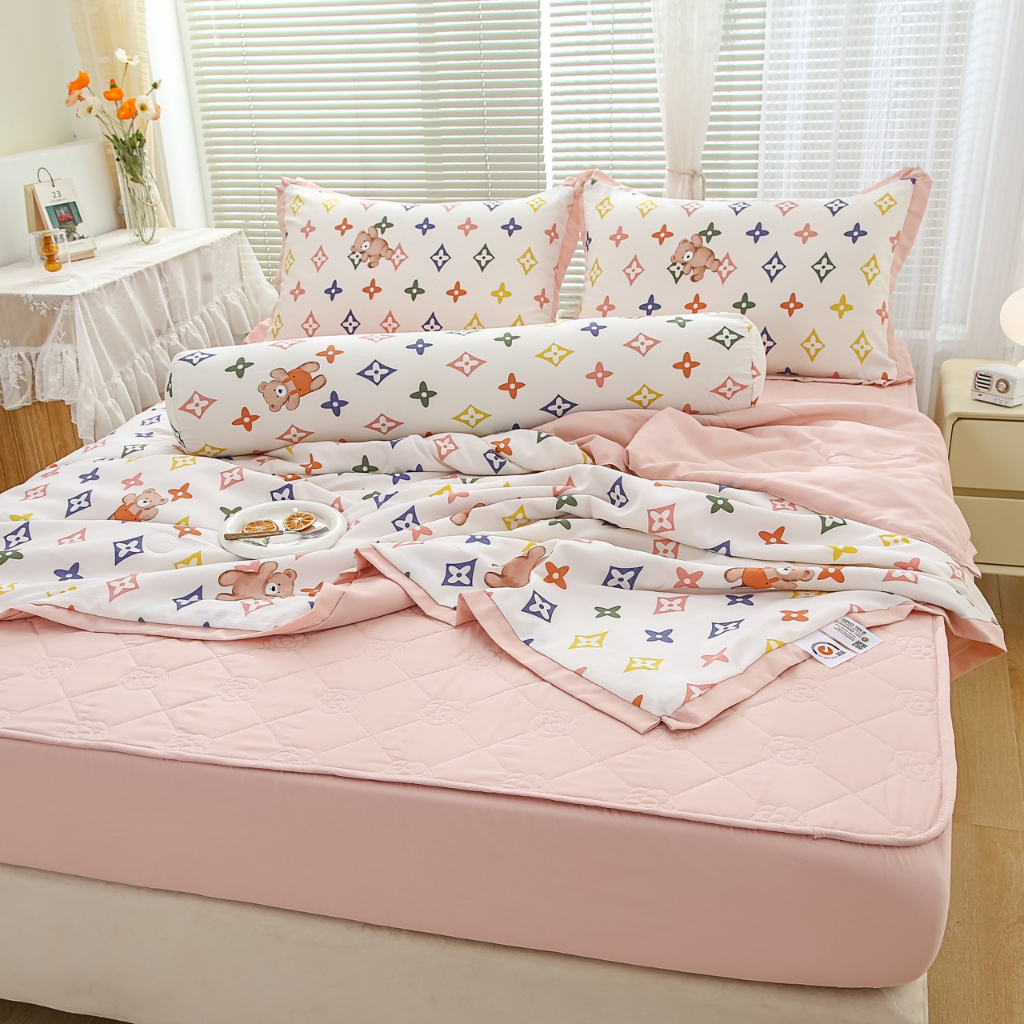 Set đũi Hàn nhập khẩu chăn ga trần 5 món