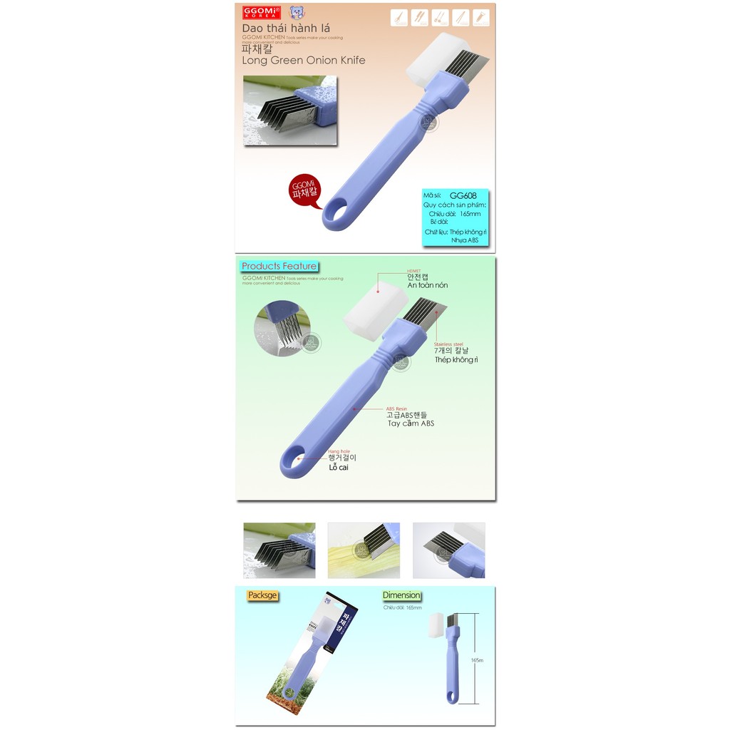 [GGOMi KOREA] Dao chẻ hành nhà bếp Hàn Quốc - GG 608
