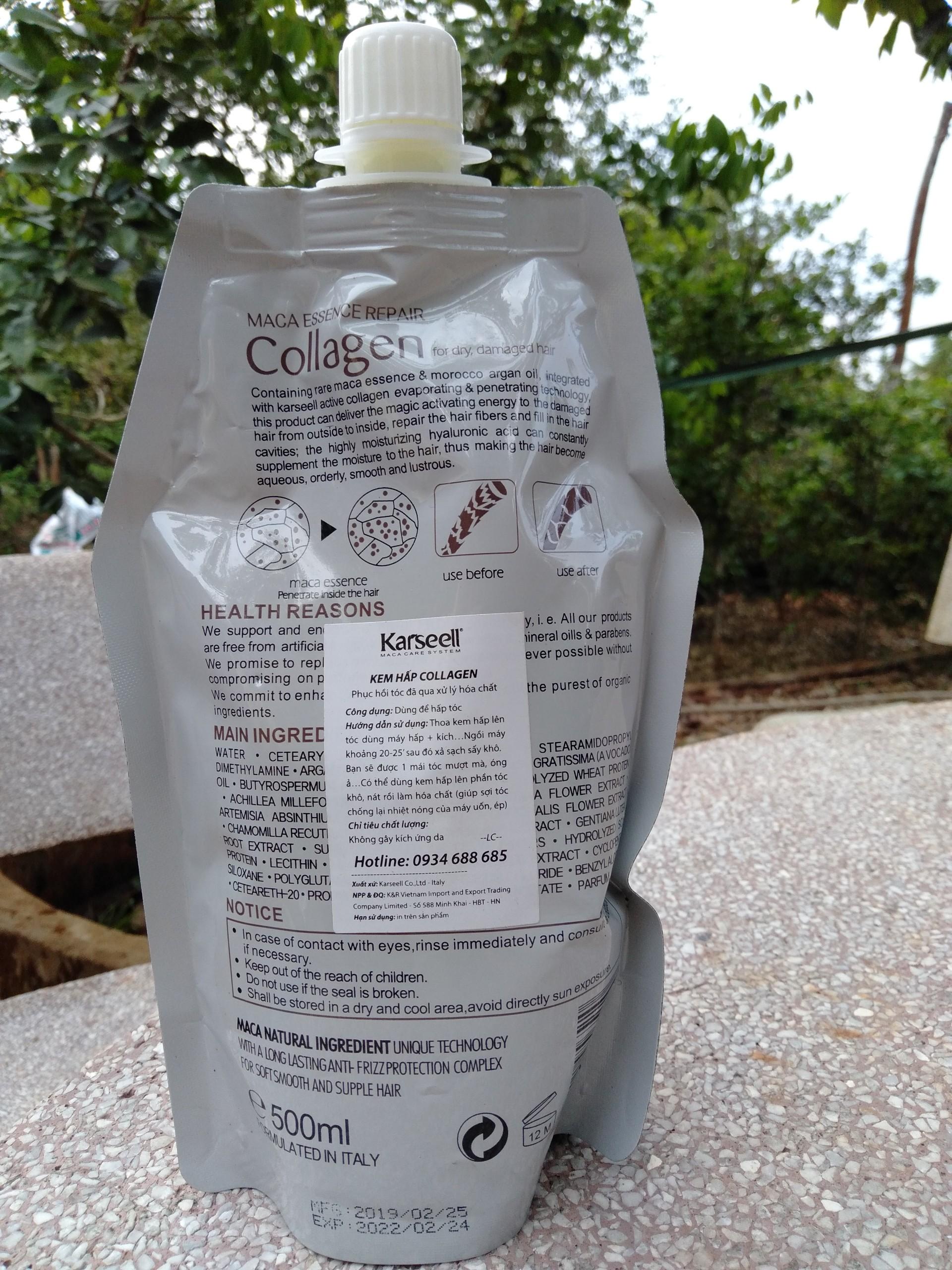 KEM Ủ TÓC HẤP DẦU COLLAGEN - Ủ PHỤC HỒI TÓC KARSEELL 500ml