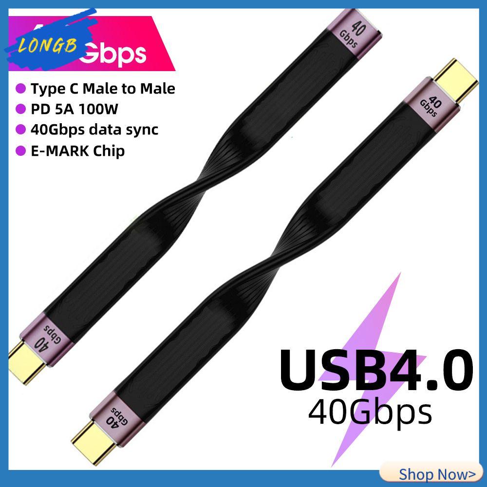 LONGB Điện Thoại Di Động Máy Tính Xách Tay PD100W Cáp Sạc Nhanh USB Linh Hoạt C Đến Type C 40Gbps Cáp Dữ Liệu USB 4.0 Gen3
