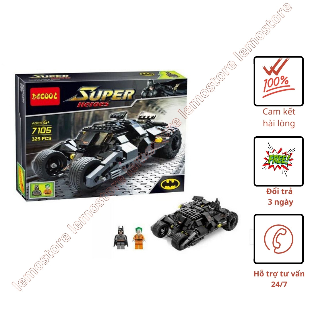 Đồ chơi Lắp Ráp xếp hình 7105 Siêu Xe Tumbler Của Người Dơi Batman gồm 325+ chi tiết