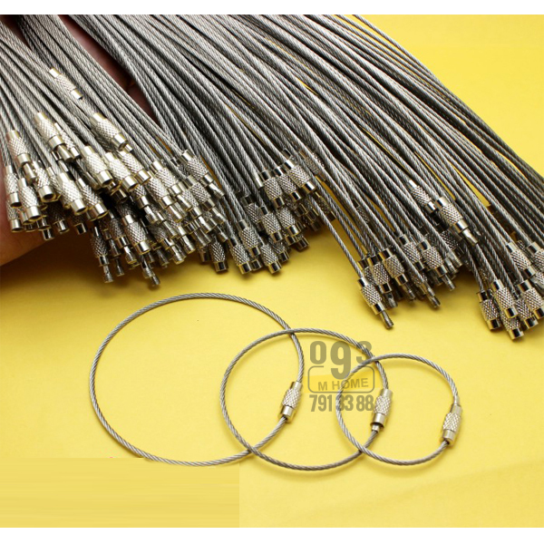 Combo 2 Móc Cáp Inox Khóa Dây Móc Khóa Dài 5cmMóc Đeo Thắt Lưng