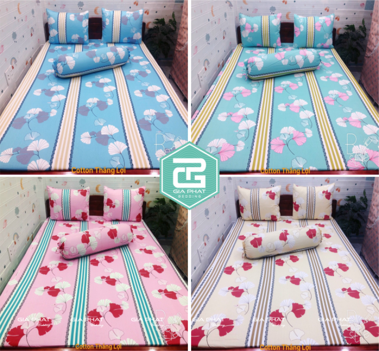 Ga Giường Cotton 100% cao cấp (không áo gối inbox chọn mẫu) đủ kích thước