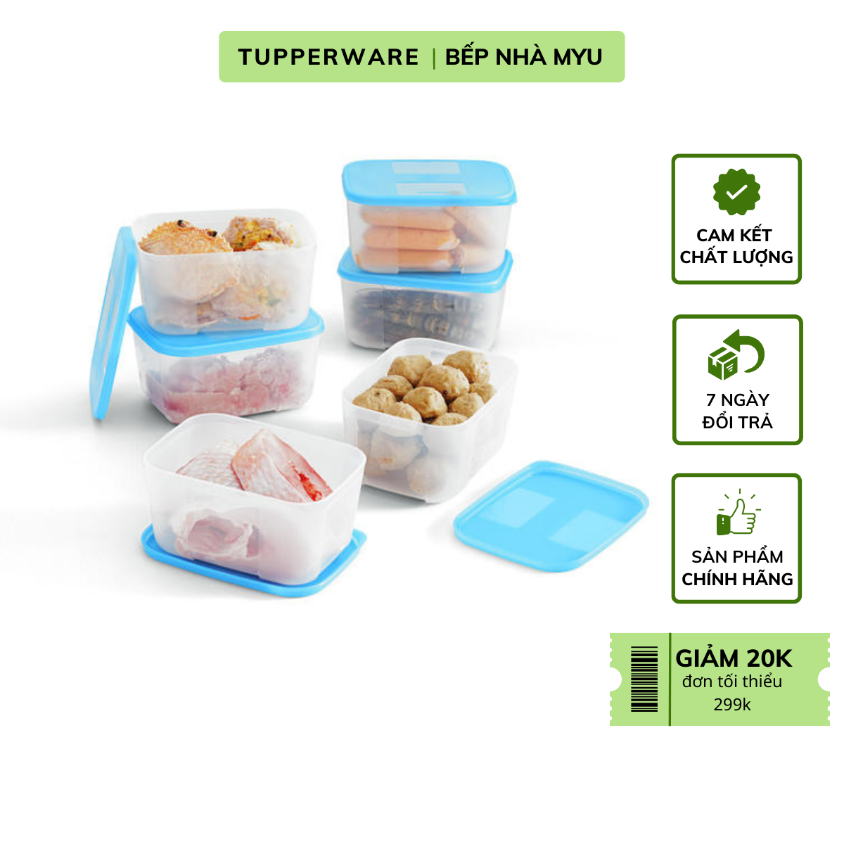Bộ Hộp Tupperware Trữ Đông Freezermate 650ml