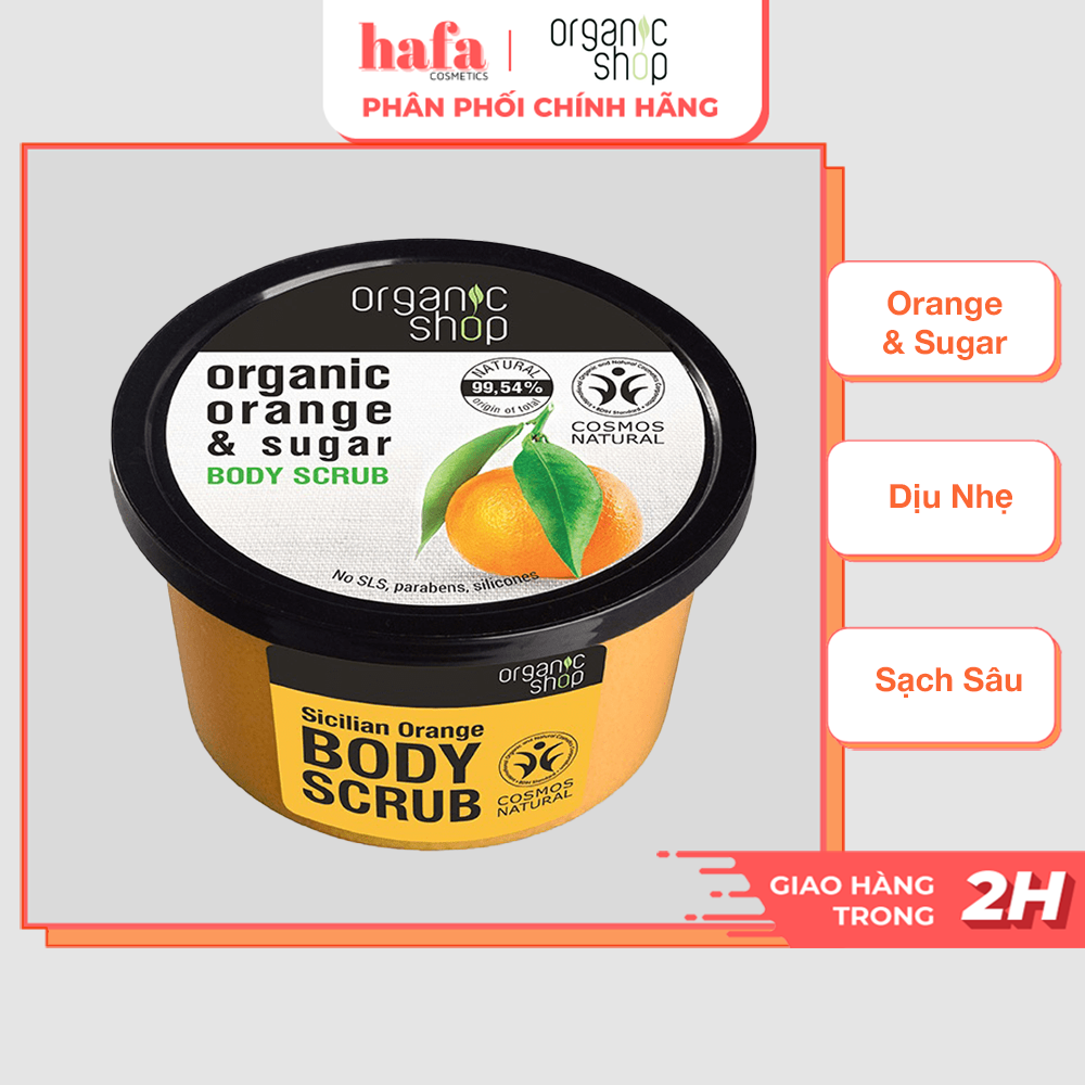 Tẩy Tế Bào Chết Toàn Thân Dịu Nhẹ, Làm Sạch Sâu Organic Shop Organic Body Scrub 250ml _ Organic Shop Chính Hãng