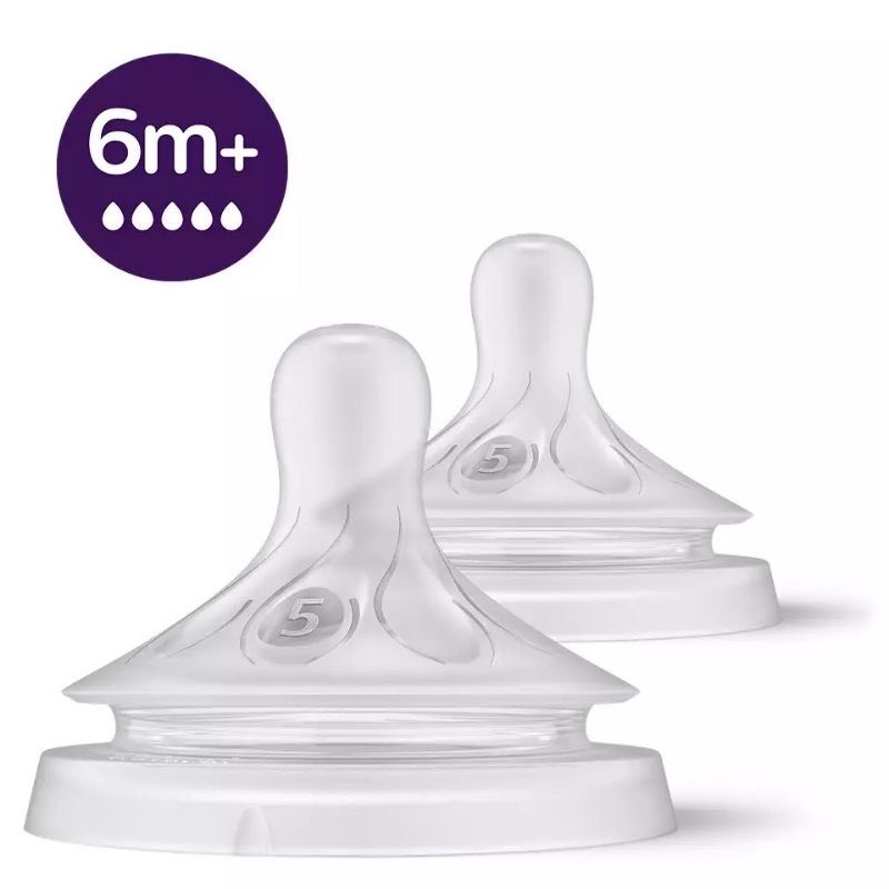 Núm ti bình sữa Philips AVENT mẫu mới ,đủ size [1,2,3,4,5,6 ]