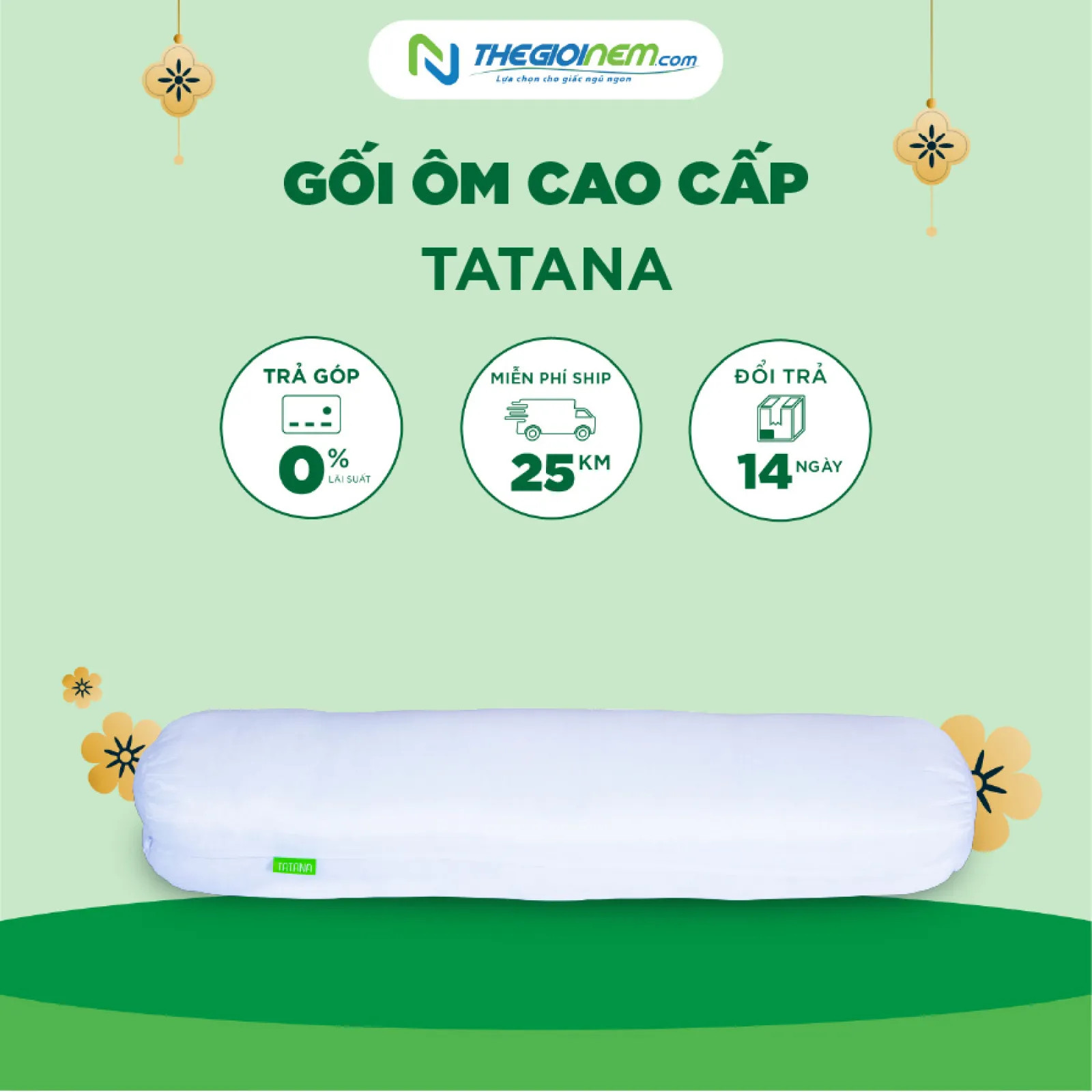 Gối ôm gòn Tatana 35x100cm