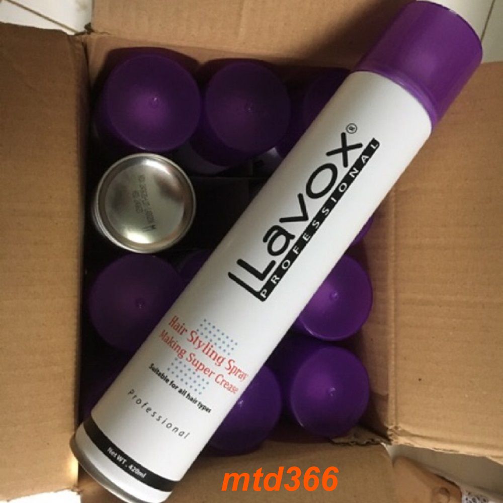 Keo Xịt Tóc Giữ Nếp Mềm (Tím) Lavox 420ml .