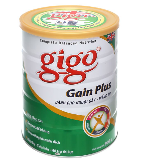 Sữa bột GIGO GAIN PLUS 900gr - Dành cho người gầy