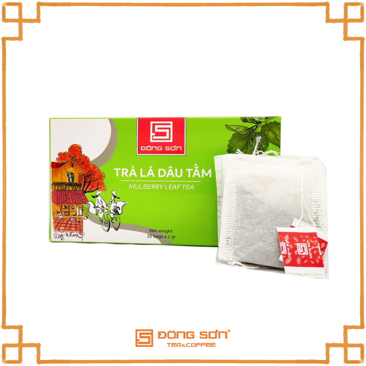 Trà Lá Dâu Tằm Túi Lọc - Trà túi lọc 25 túi x 2gr - Trà sức khỏe, ổn định huyết áp - Trà Đông Sơn