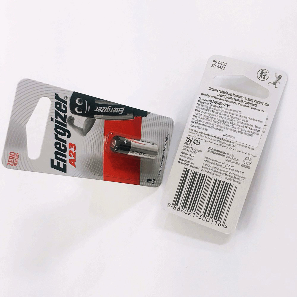 Conbo 10 viên Pin A23 Energizer 12v, Pin remote cửa cuốn 12v