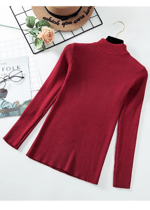 Áo len dệt kim cổ 3 phân- len gân chất đẹp