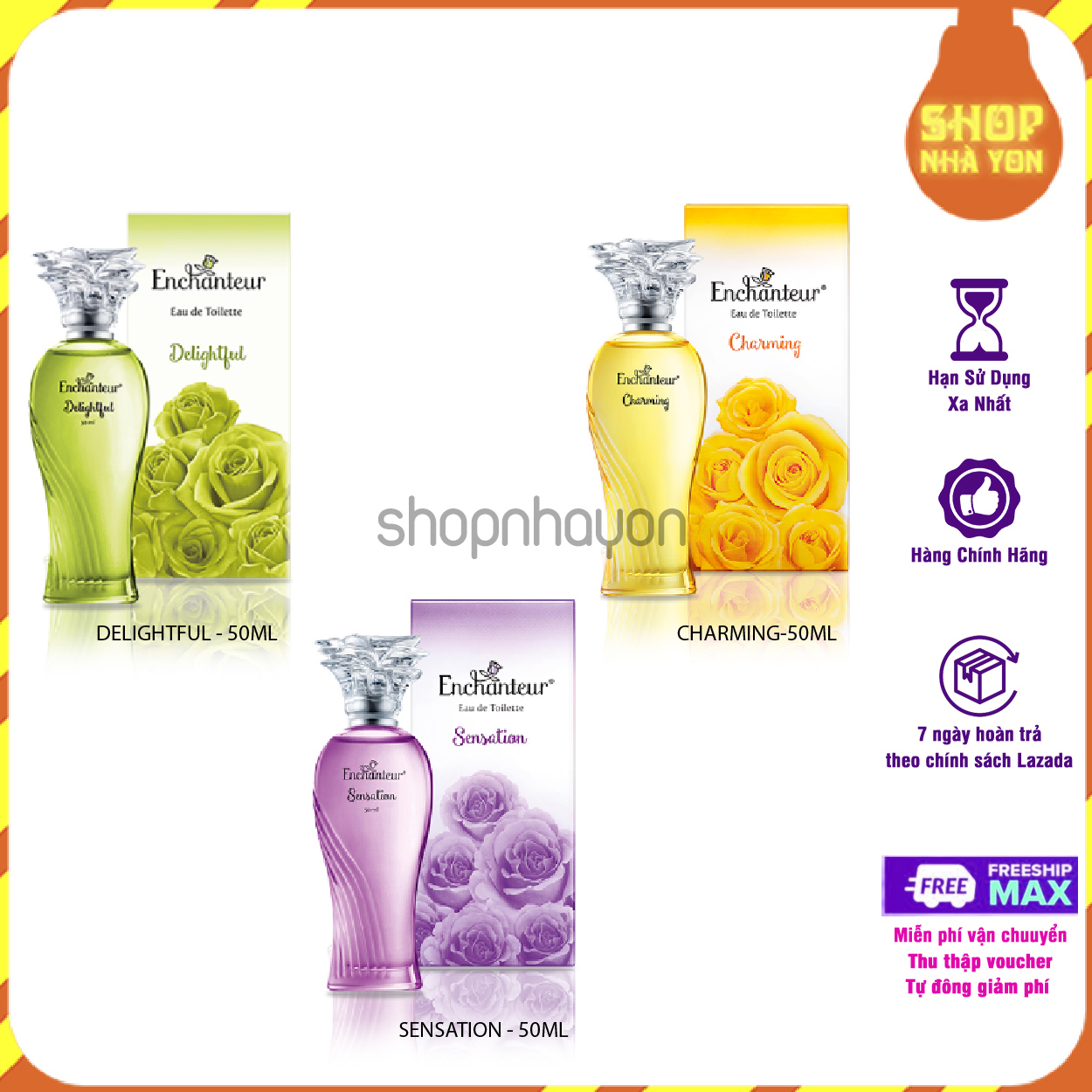 Nước hoa cao cấp Enchanteur 10ml hương Delightful/Charming/Sensation