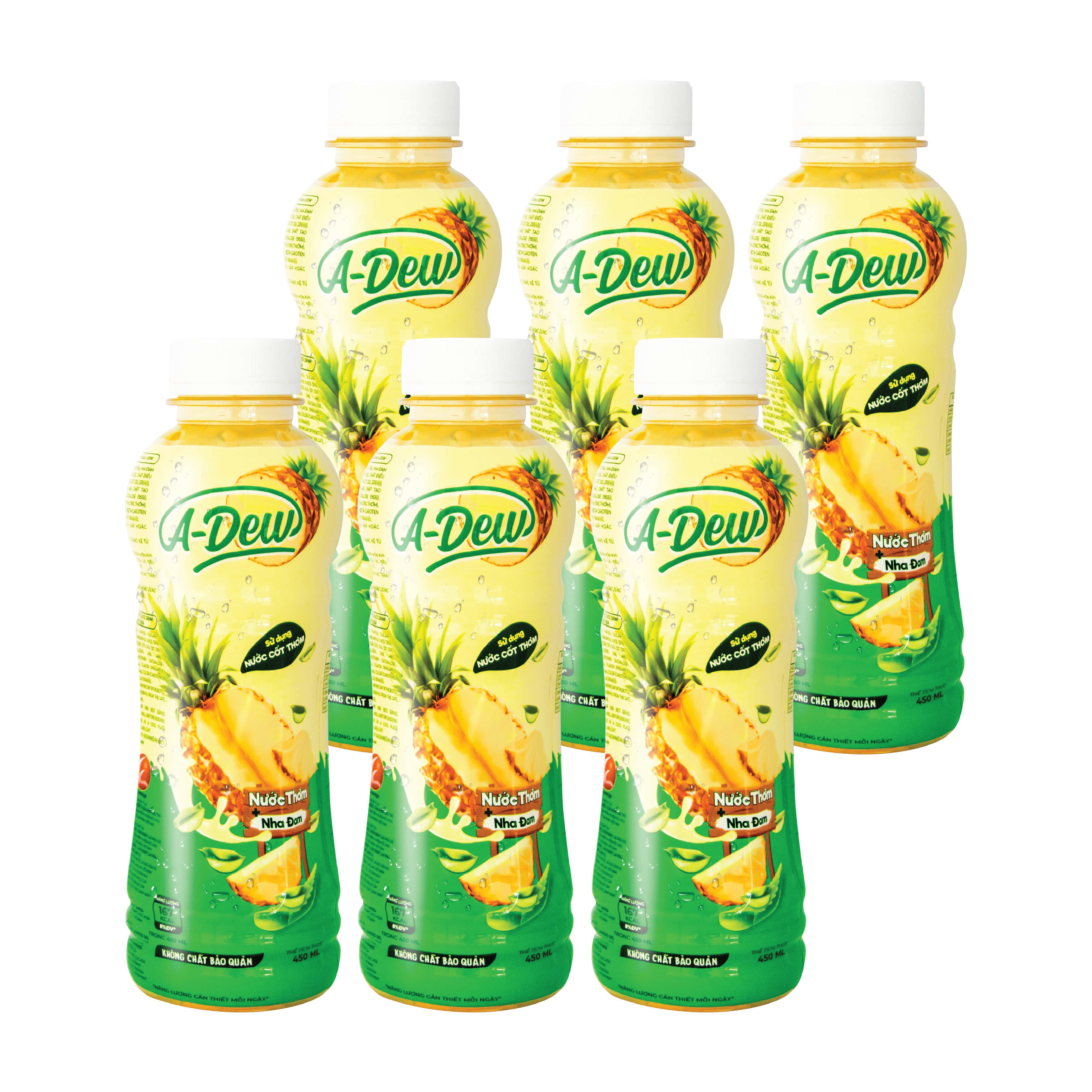Nước trái cây Thơm Nha Đam A-Dew 450ml (Thùng 24 chai)