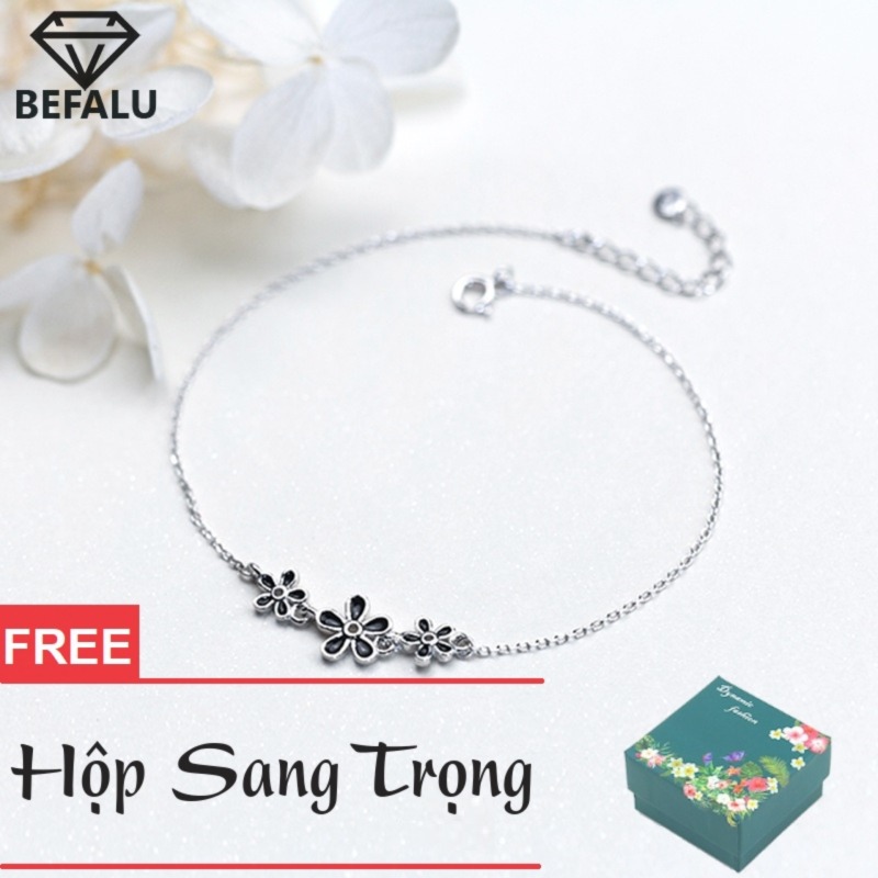 Lắc Chân Nữ Bạc S925 Phong Cách Hàn Quốc Bông Hoa LC04 Lắc Chân FREESIZE