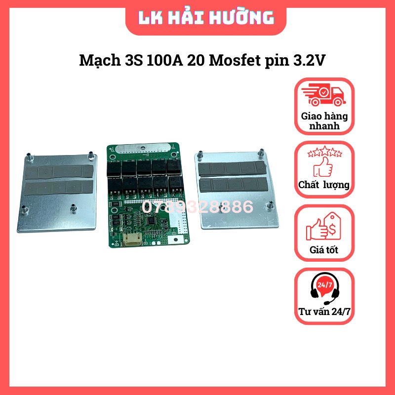 Mạch 3S 4S 100A cho pin sắt 3.2V