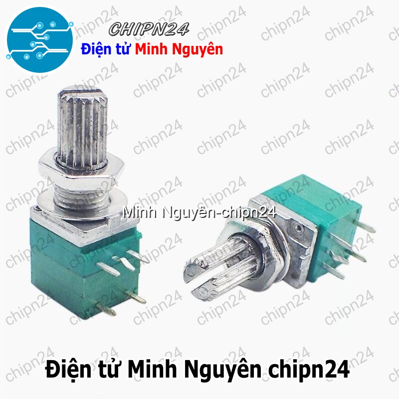 [2 chiếc] (F161) Biến trở xanh 5 chân RV097NS có công tắc (1K/5K/10K/20K/50K/100K/500K) - [Chọn Loại] - HHH.00015