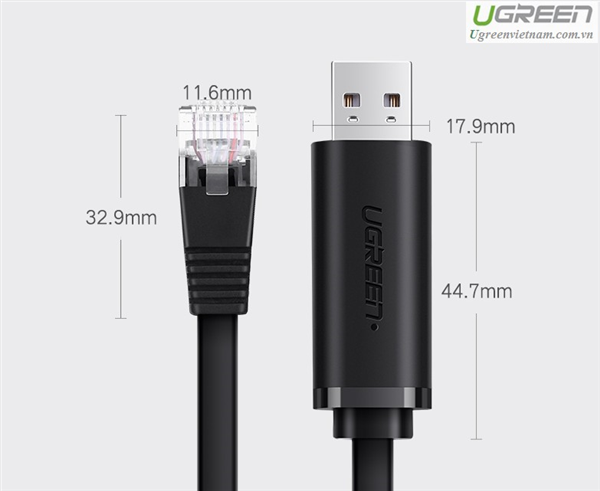 Cáp lập trình Console USB to RJ45 FTDI  Ugreen 50773 cao cấp