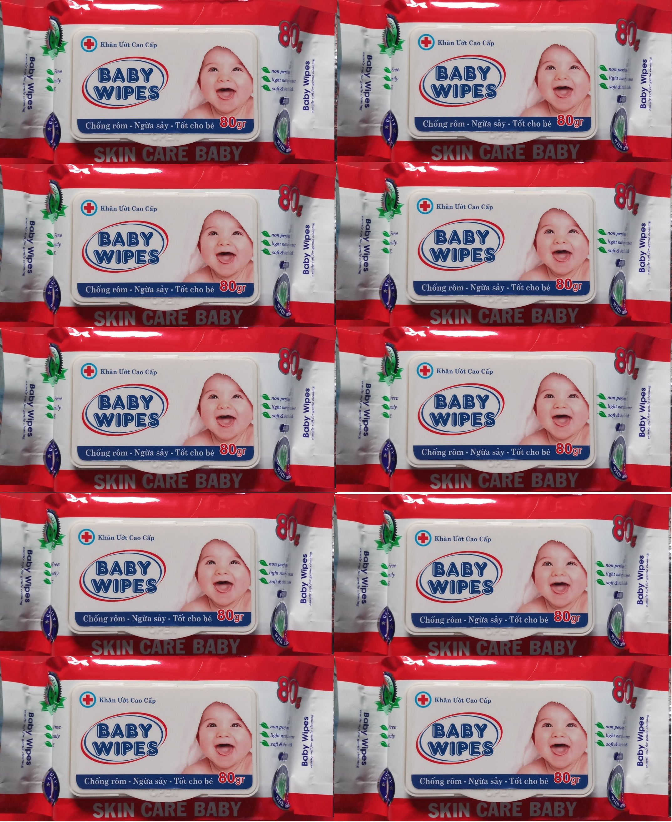 Combo 10 gói khăn ướt Baby Swipes 80g