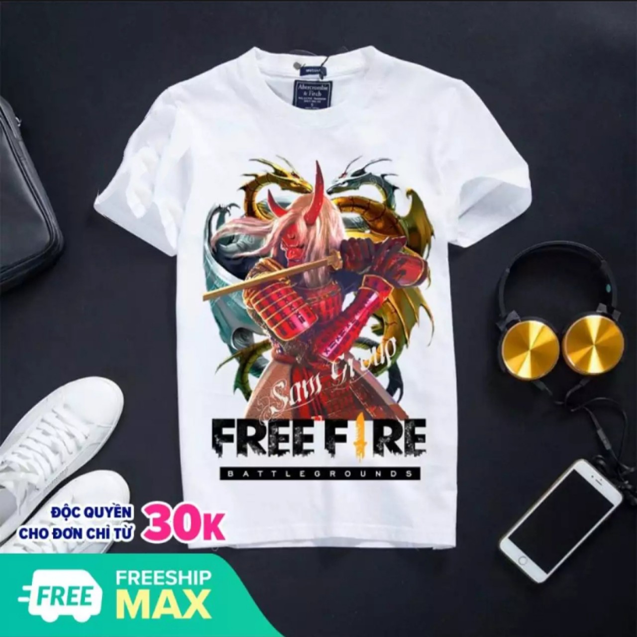 áo thun freefire MẶT QUỶ