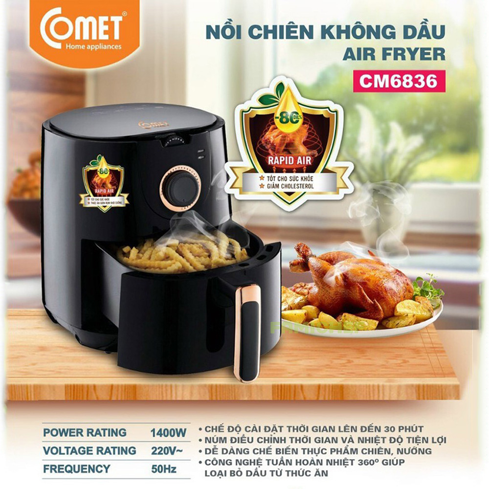 Nồi chiên không dầu Comet CM6836 4.5 lít