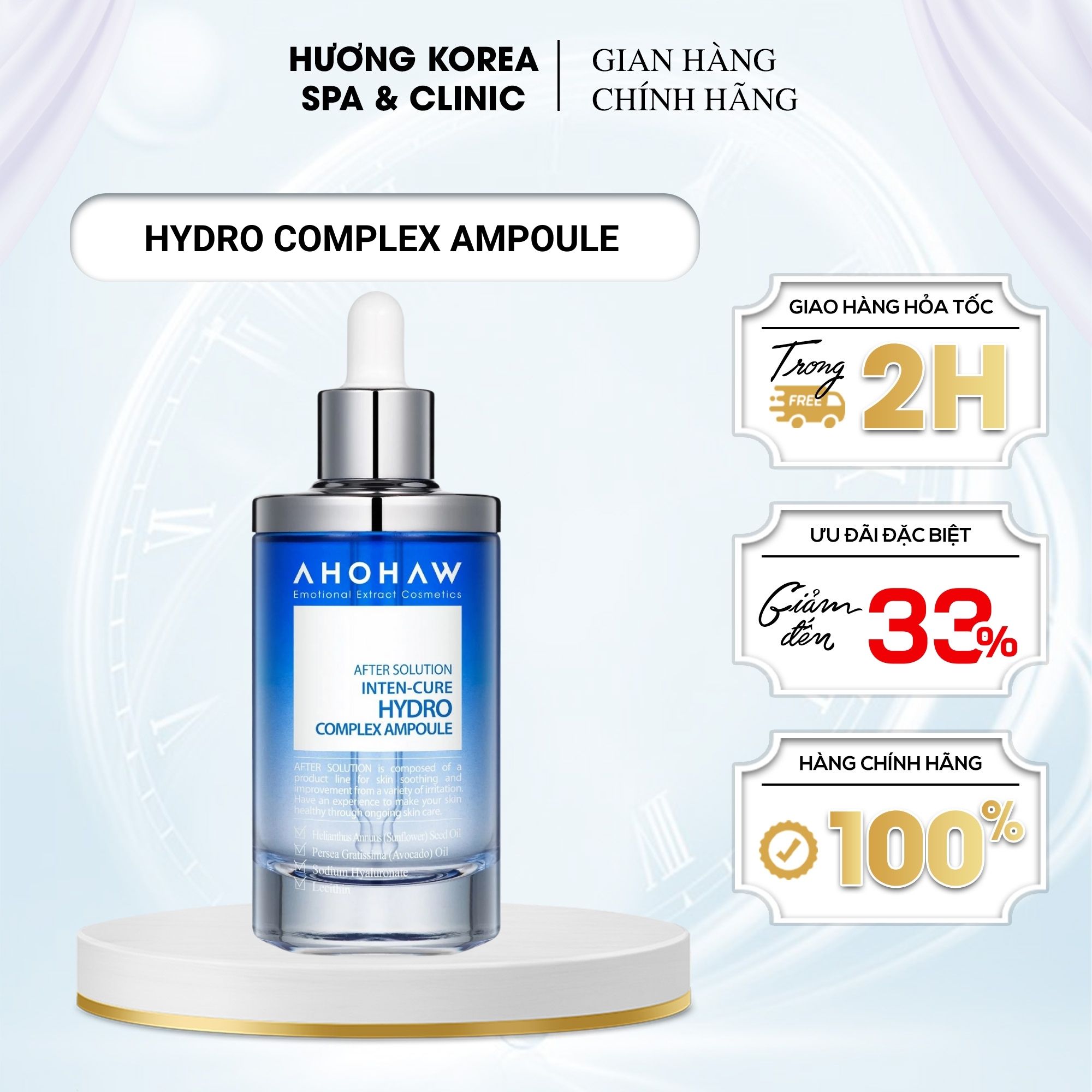 [Tặng quà] Tinh Chất Cấp Ẩm Ahohwa Inten-Cure Hydro Complex Ampoule (50ml)