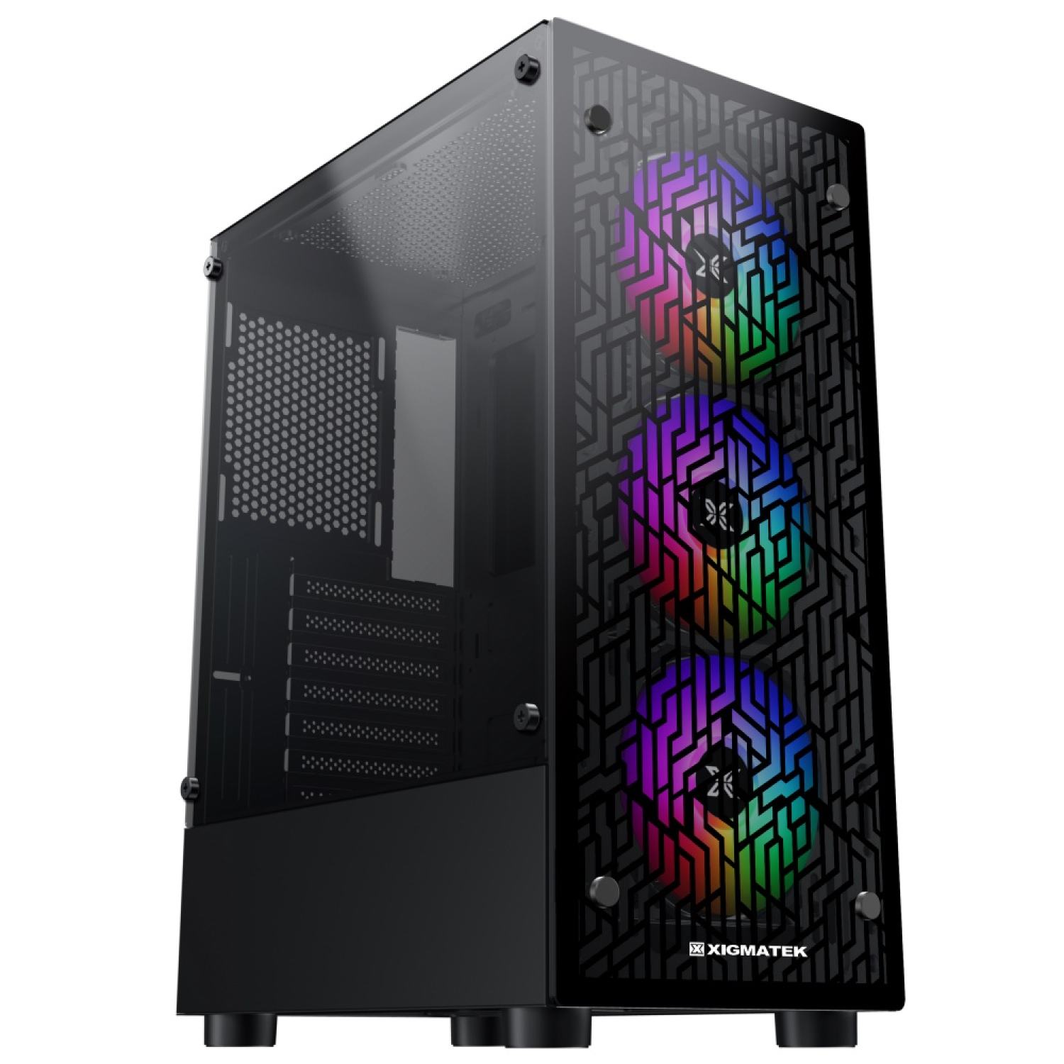 Vỏ case máy tính XIGMATEK NYA 3F ( 2 mặt kính cường lực, main Atx, 3 fan RGB)