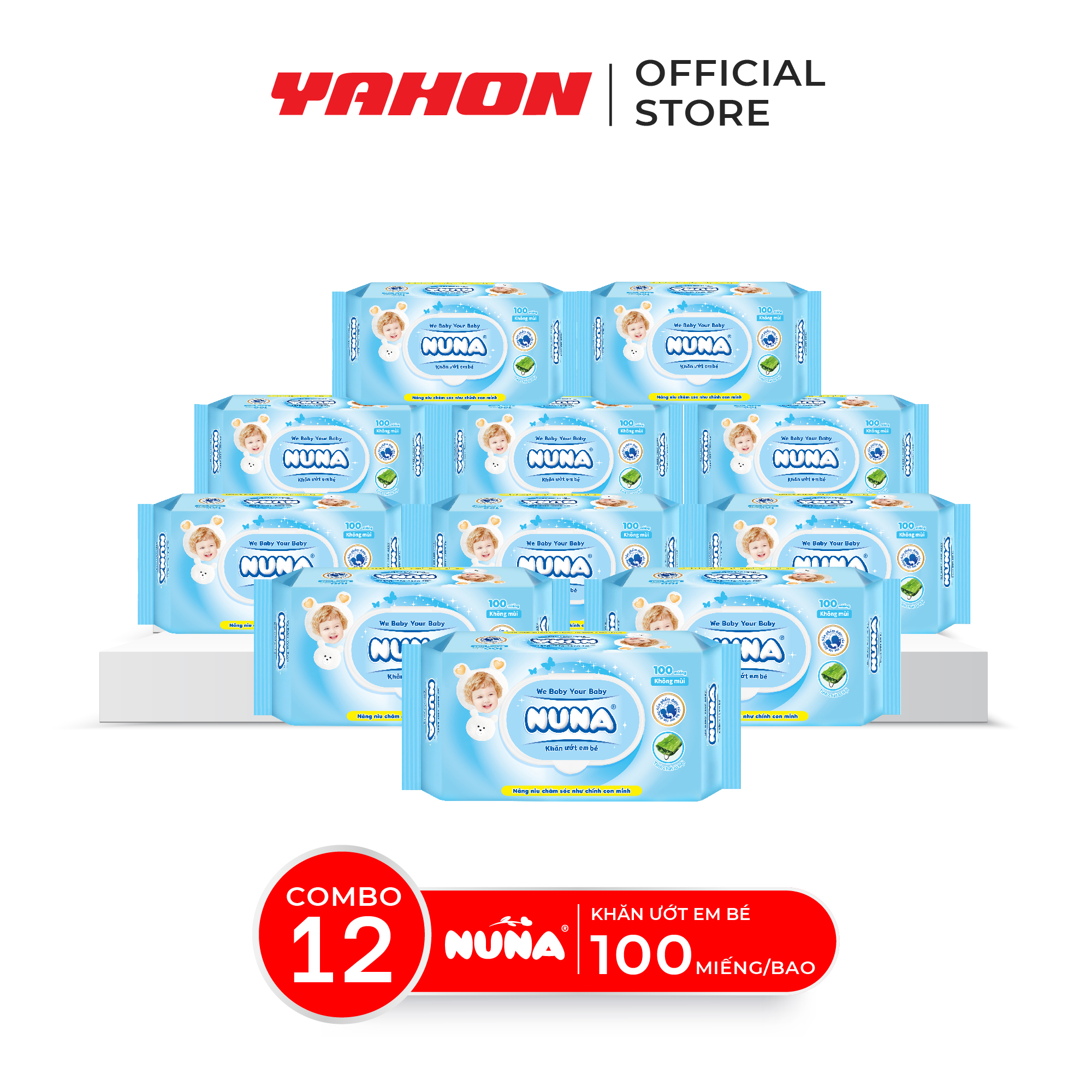 Khăn Ướt Em Bé NUNA Không Mùi 100 Miếng/Bao