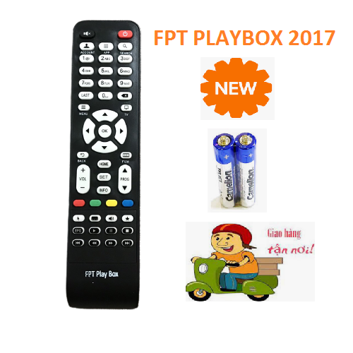 Đđiều khiển fpt play box 2017 , remote điều khiển đầu thu fpt playbox hàng mới 100%, tặng kèm pin
