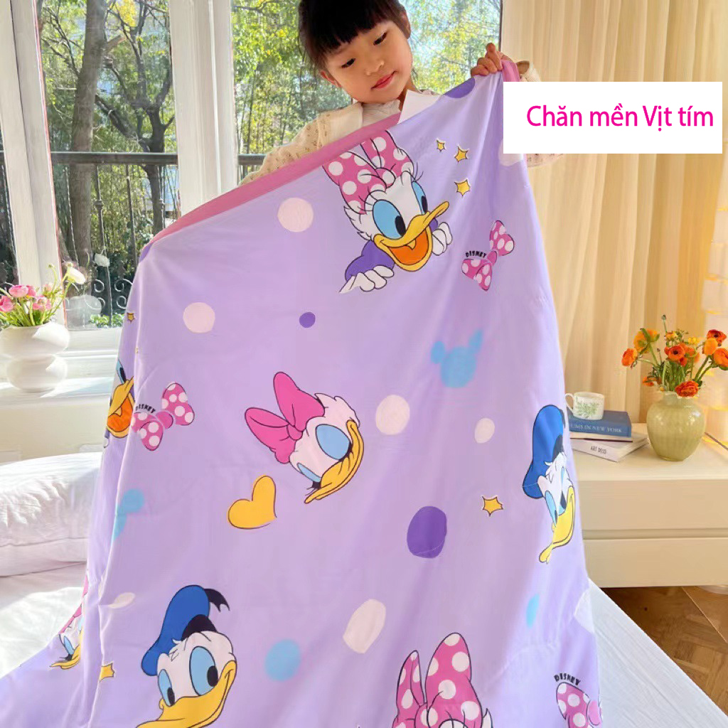 Chăn mền Disney mùa hè mềm mát cho bé mẫu giáo ngủ trưa KT:110X150cm