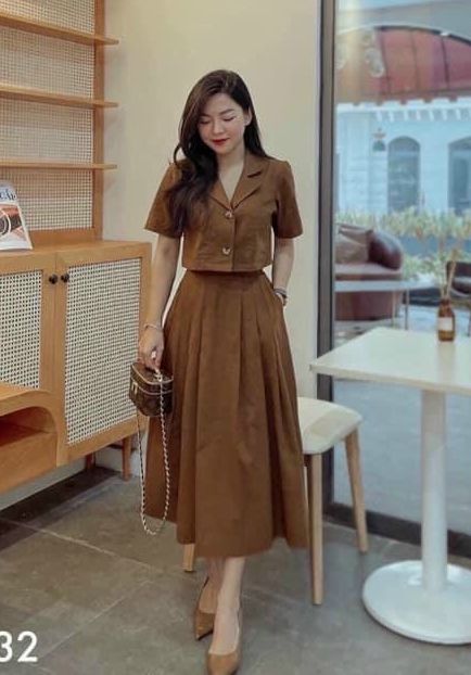 Set đầm nữ sang chảnh chất kaki mềm siêu xinh.