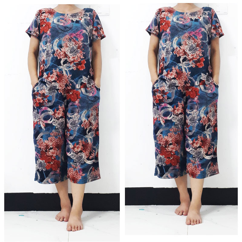 Bộ lanh trung niên cho mẹ - Bộ mặc nhà trung niên lanh ống sớ rộng lửng cho người già người lớn tuổi