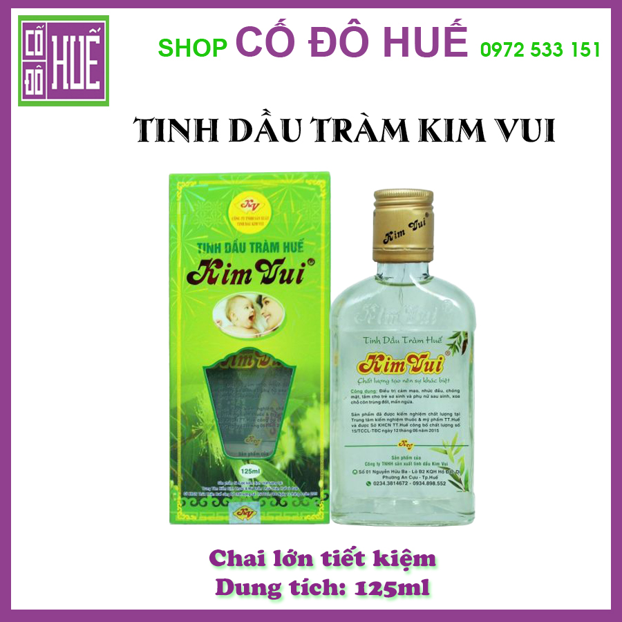Dầu Tràm Kim Vui - DẦU TRÀM HUẾ NGUYÊN CHẤT - CHAI LỚN 125ML + 50ml