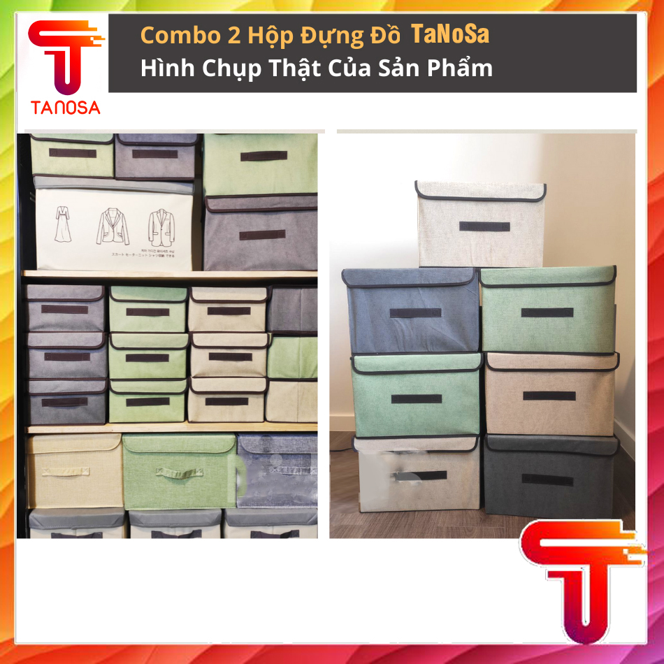 Set 2 túi vải đựng đồ khung cứng phong cách Hàn Quốc