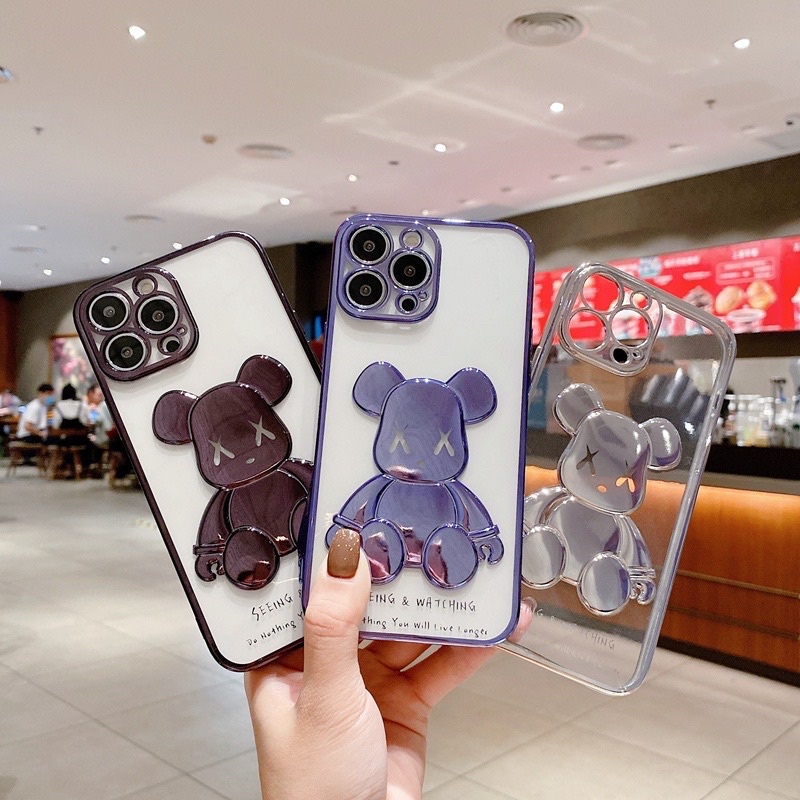 Ốp Silicon Gấu Bear Brick trong suốt ip13/ ip13pro/ ip13pro max
