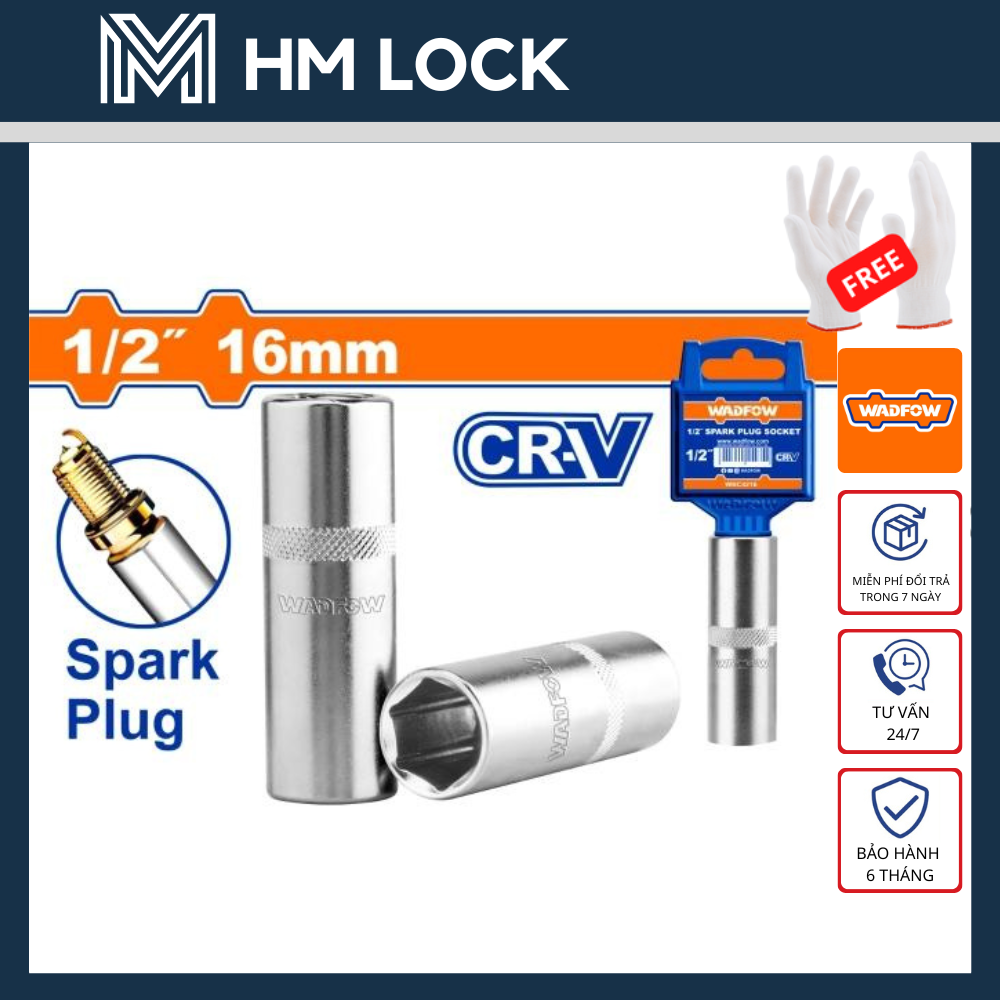 Đầu tuýp mở bugi 16mm, 21mm wadfow - hàng chính hãng - wsc4216 - hm lock