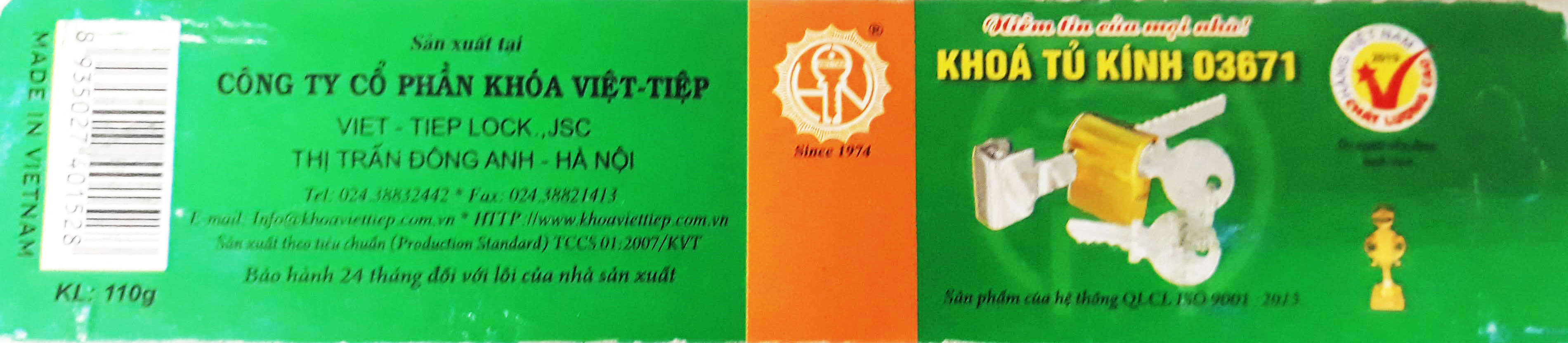 Khóa tủ kính Việt Tiệp 03671