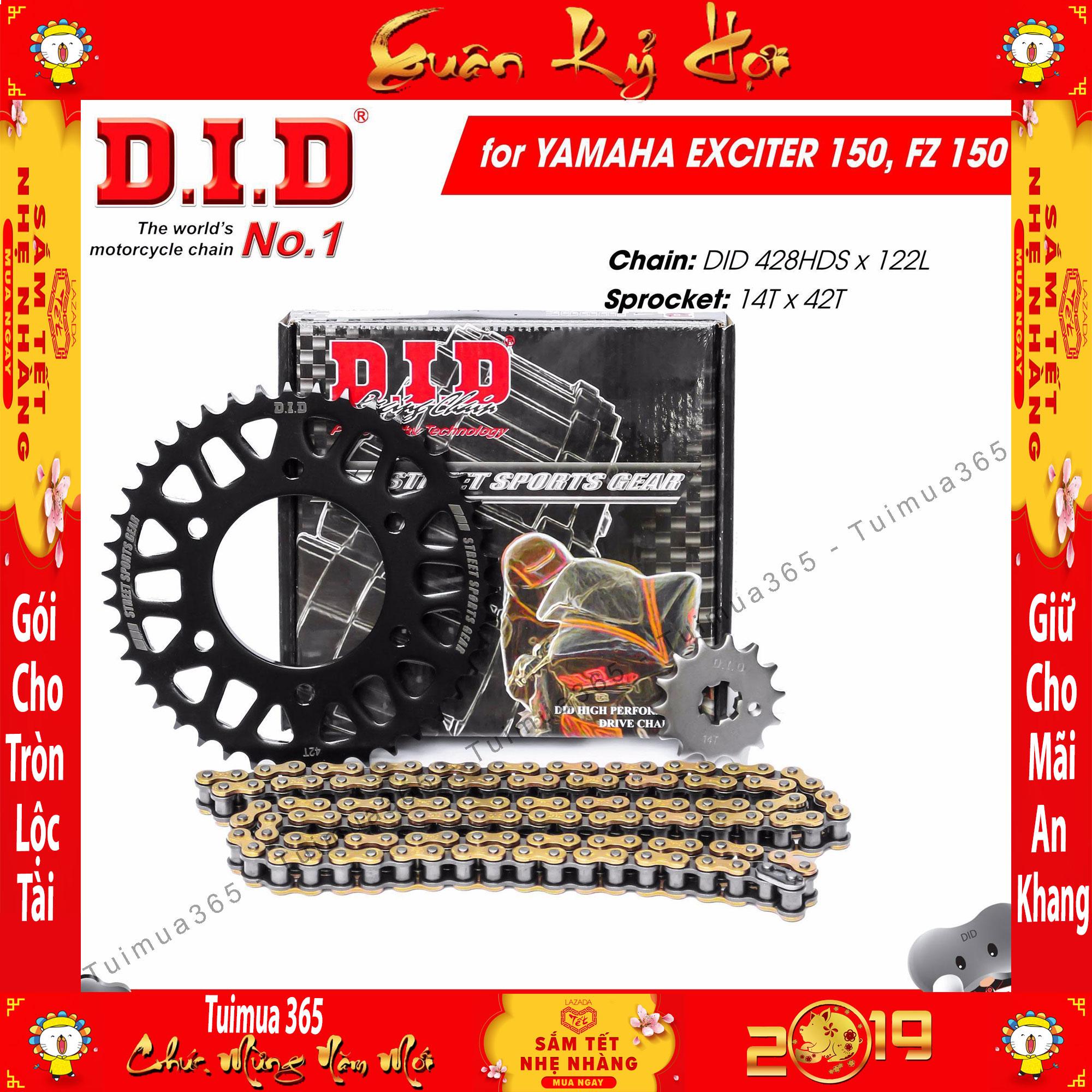 Nhông sên dĩa DID Exciter 150 – Sên vàng 10ly DID HDS ( Thái Lan )