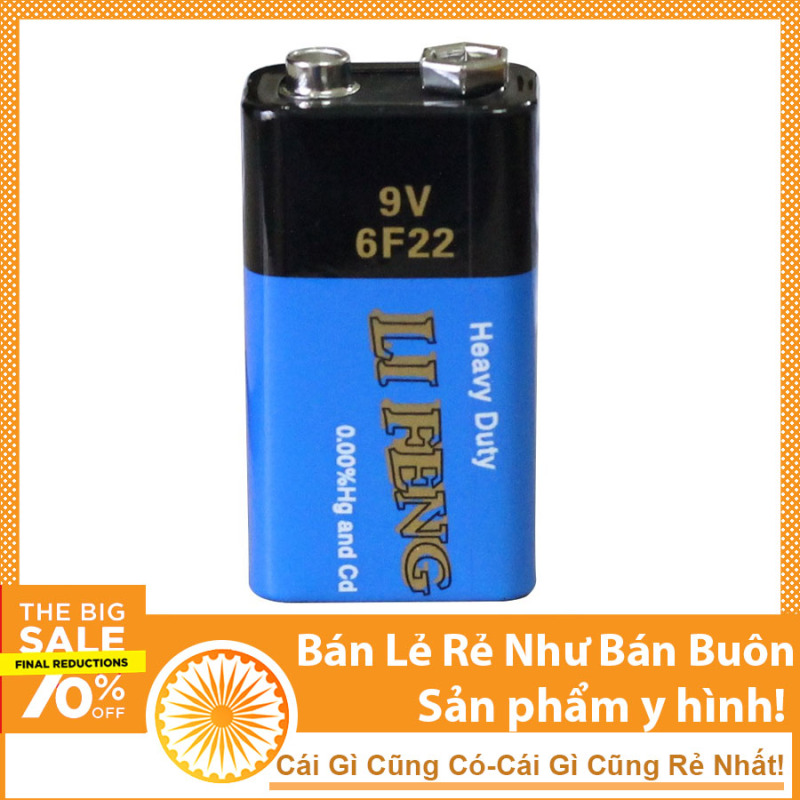 Combo 2 Pin 9V Li Feng Xịn Cường Độ Lớn, Dùng Được Cho Nhiều Loại Máy Móc Độ Bền Và An Toàn Cao