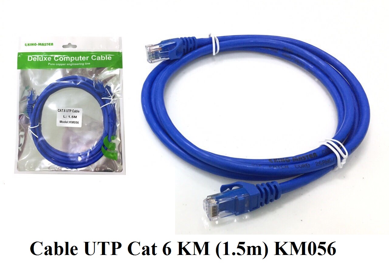 Cáp mạng lan utp cat 6 kingmaster 1.5m 3m 5m 10m. bấm sẵn 2 đầu. vi tính quốc duy