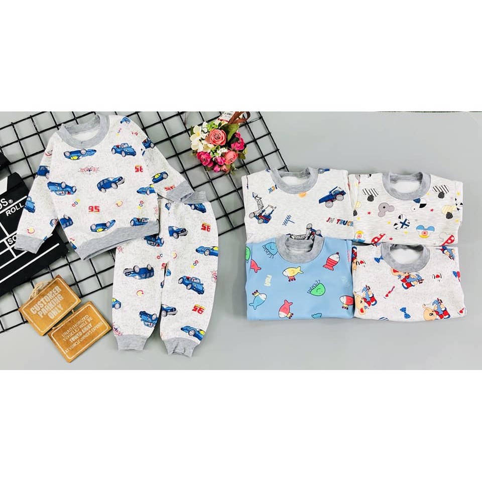 Combo 3 bộ nỉ dài tay cho bé