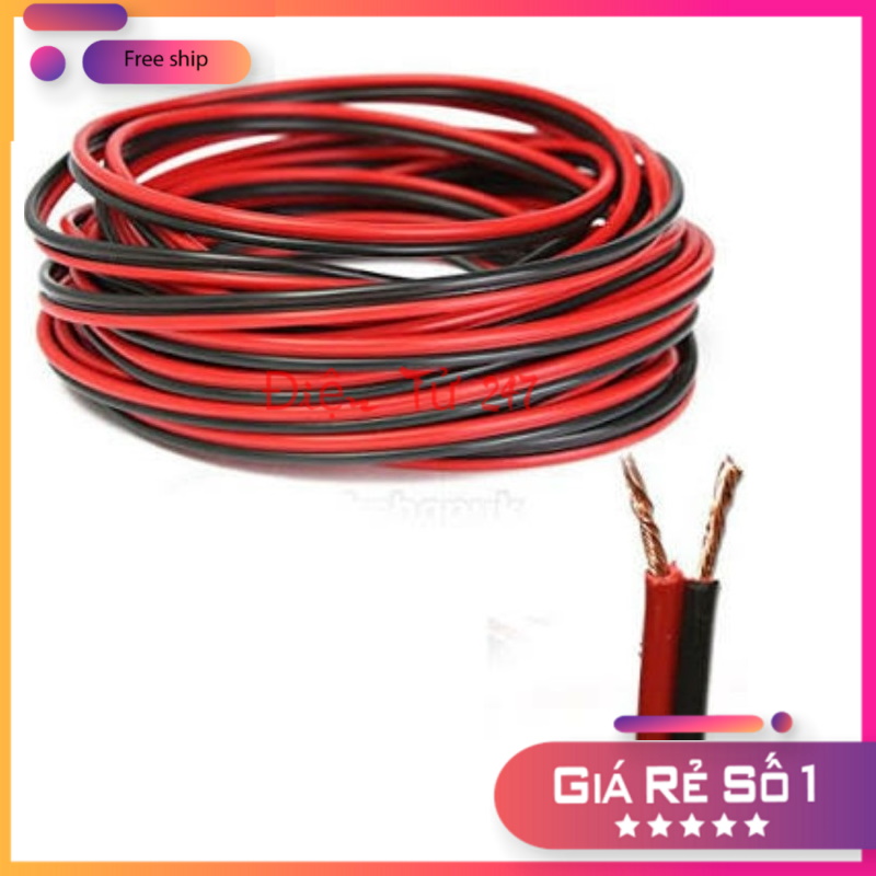 Cuộn 3 mét Dây Diện Đôi Đỏ Đen 2x0.75mm Loại Tốt