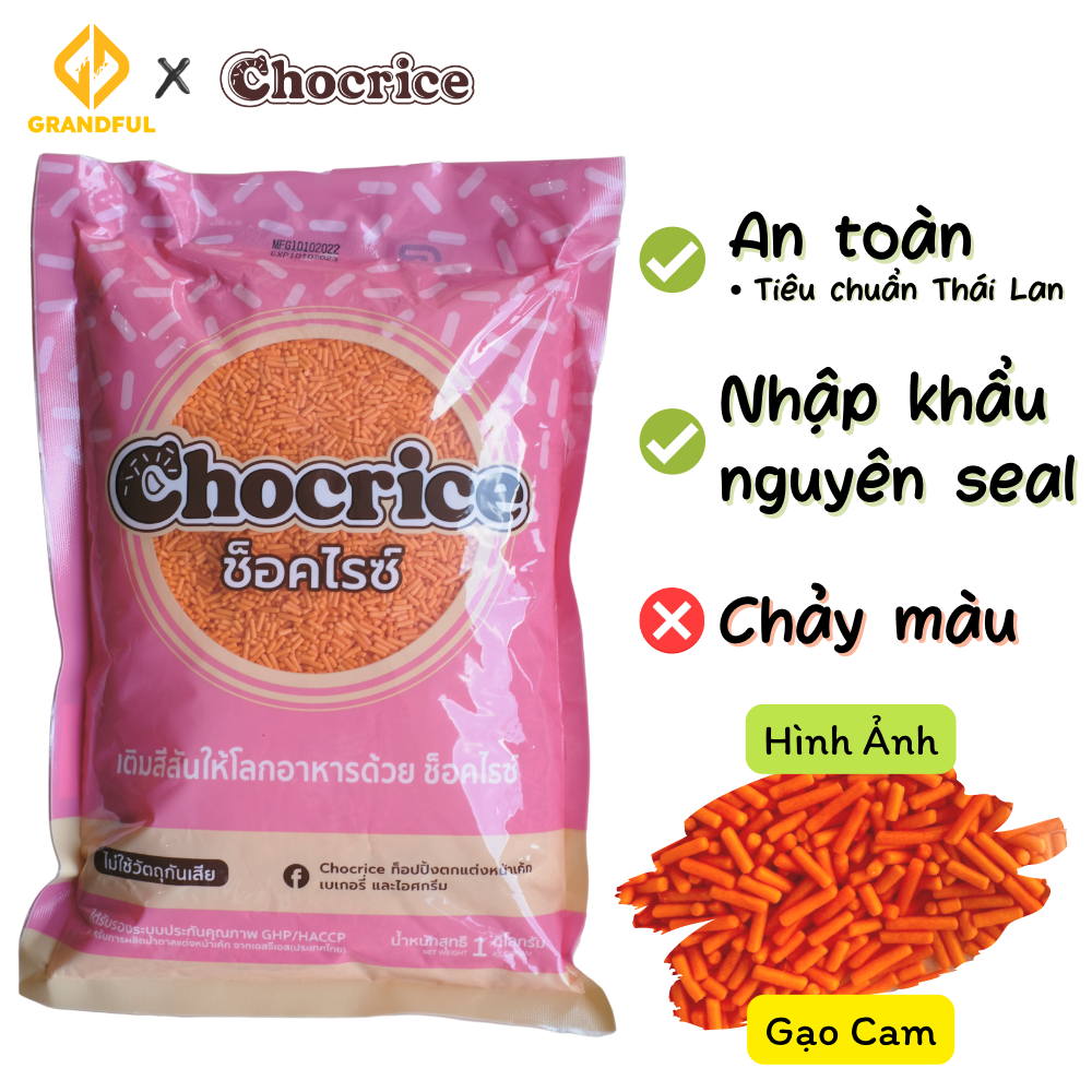 Cốm Màu CHOCRICE (Hình Gạo) 1kg Trang Trí Bánh Bakery