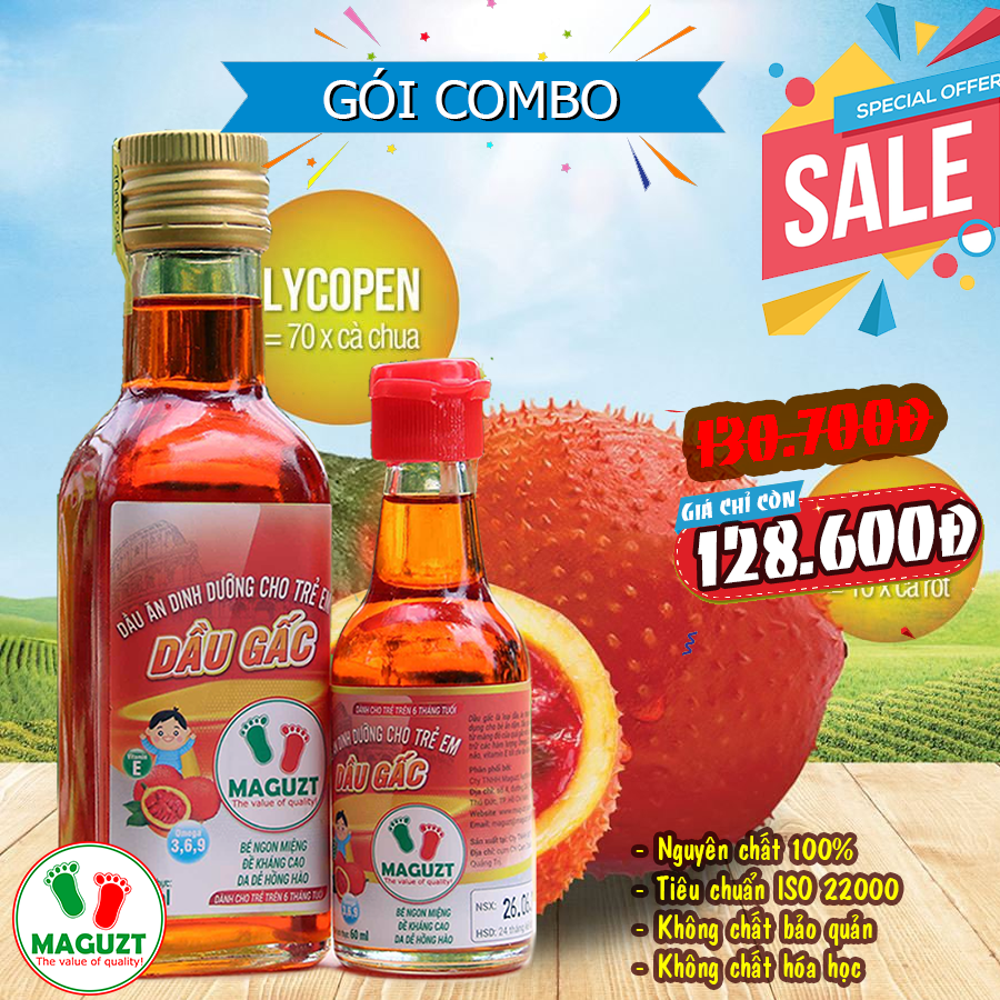 Combo 2 Dầu Gấc Cho Bé Ăn Dặm Maguzt